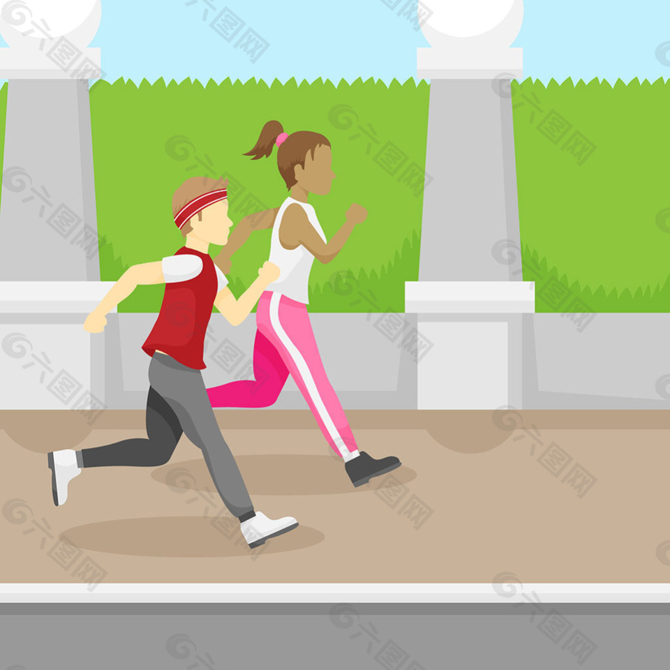 儿童跑步绿草背景