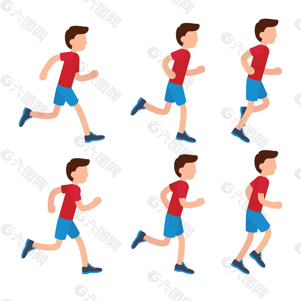 男孩跑步运动图案集合