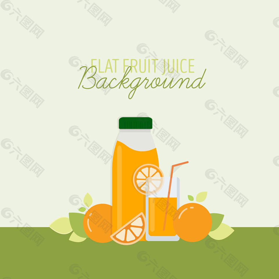 美味的橙汁扁平风格背景