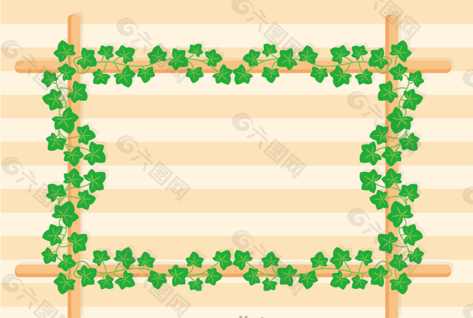 手绘矢量葡萄藤