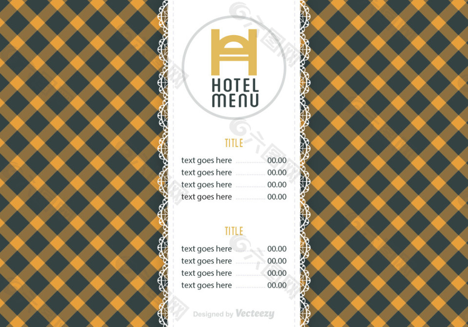 酒店餐厅菜单