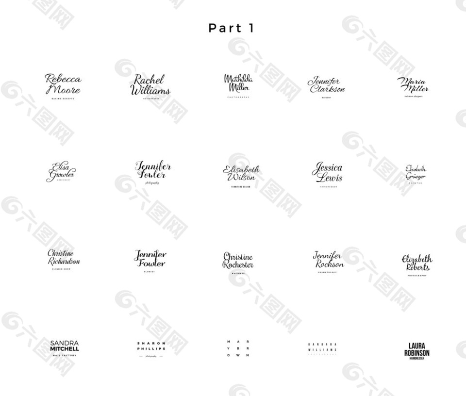 多种复古艺术文字矢量图素材