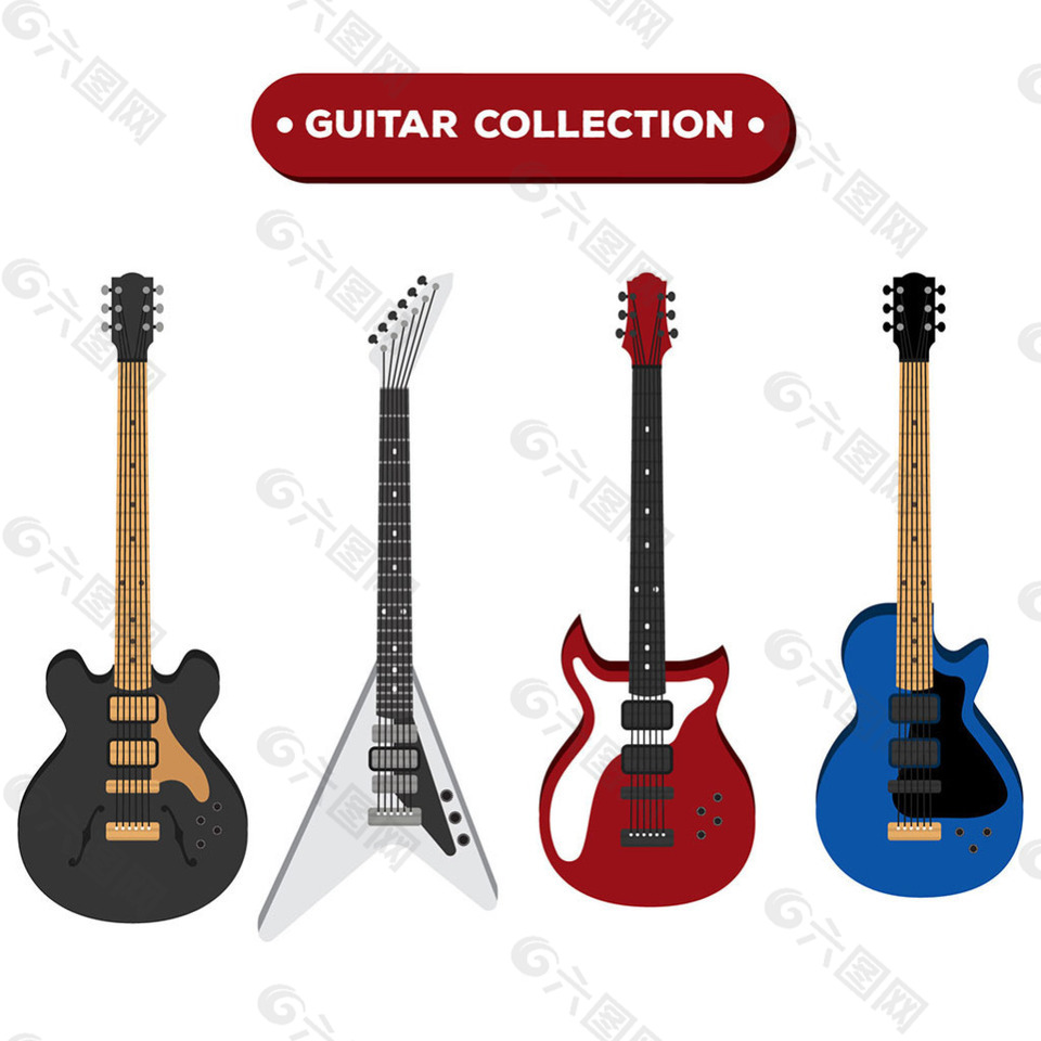 各种电吉他平面设计素材