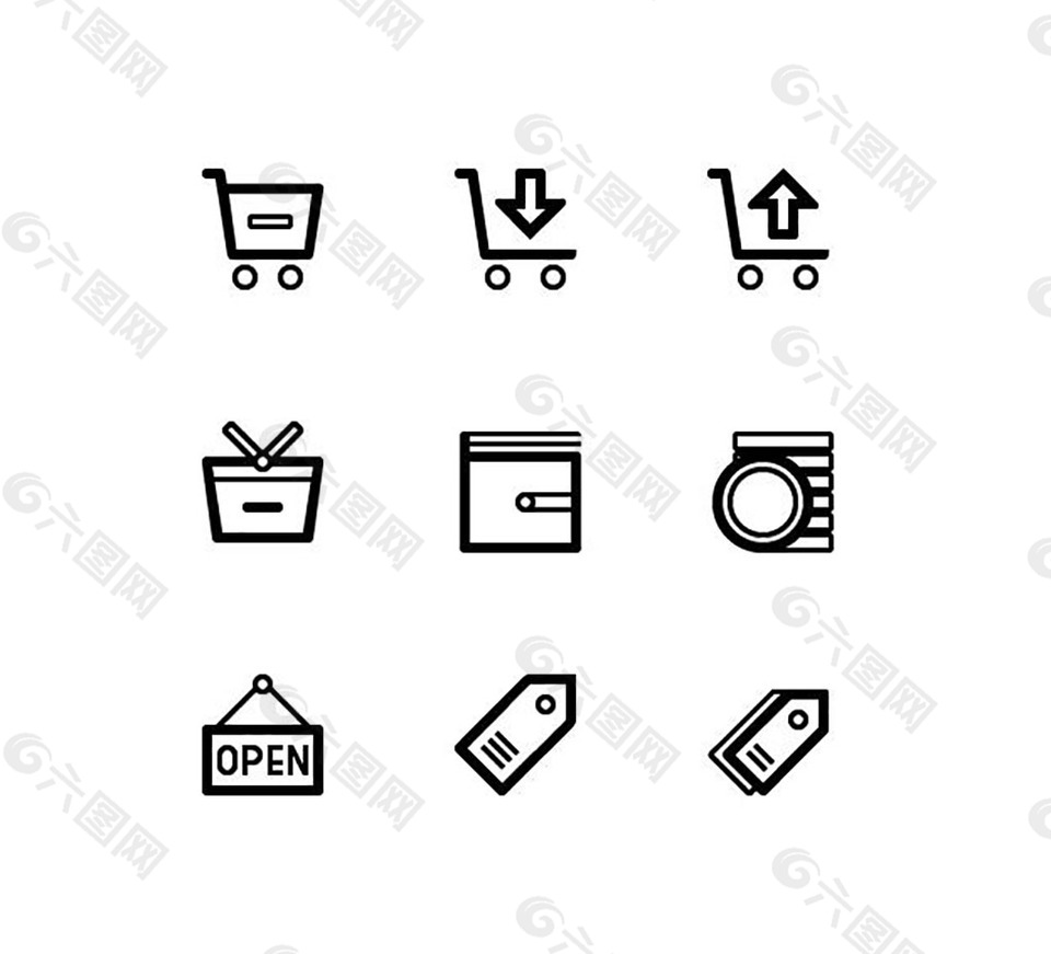 购物金融ICON图标标志图片