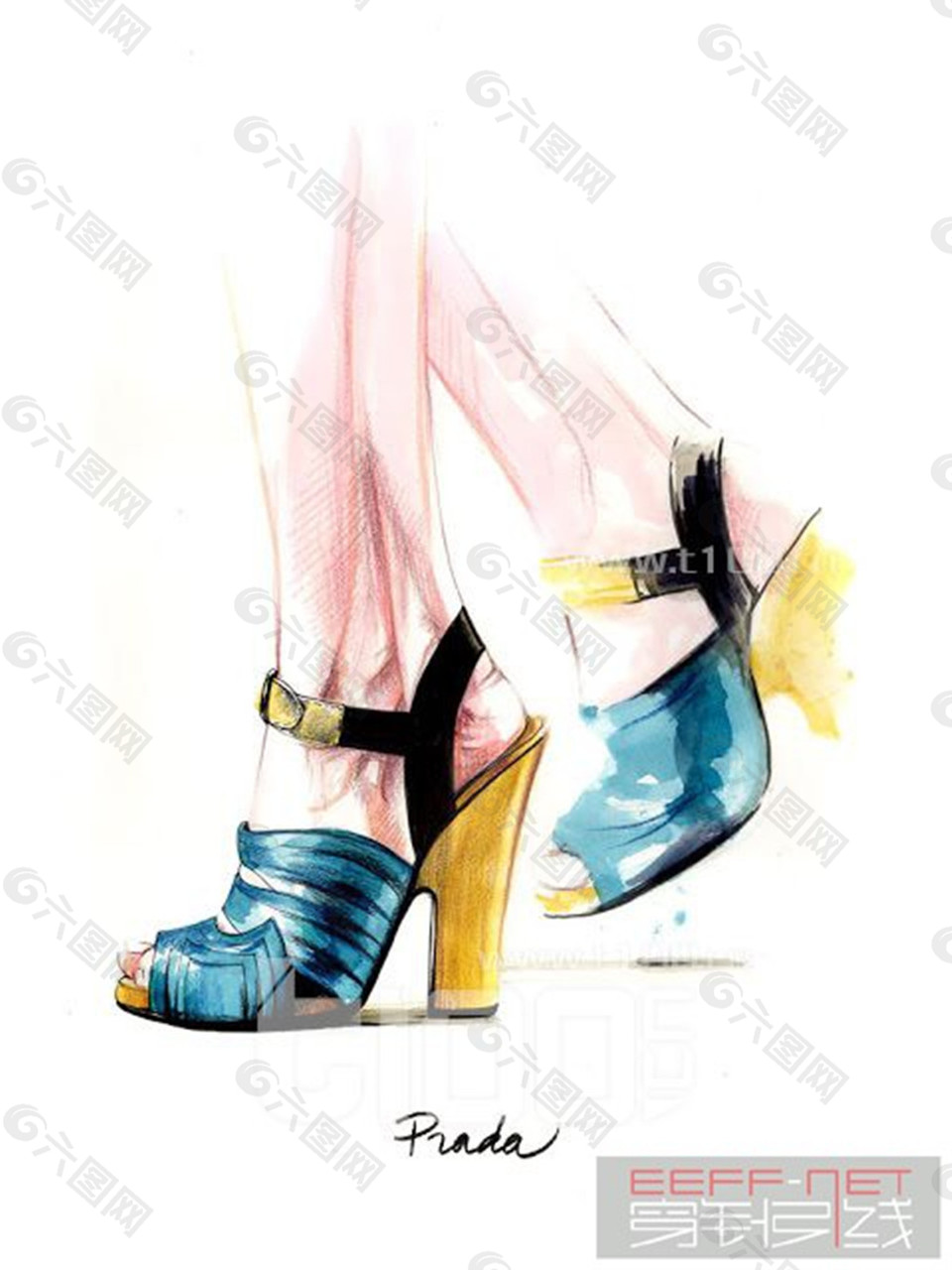 时尚高跟鞋设计图