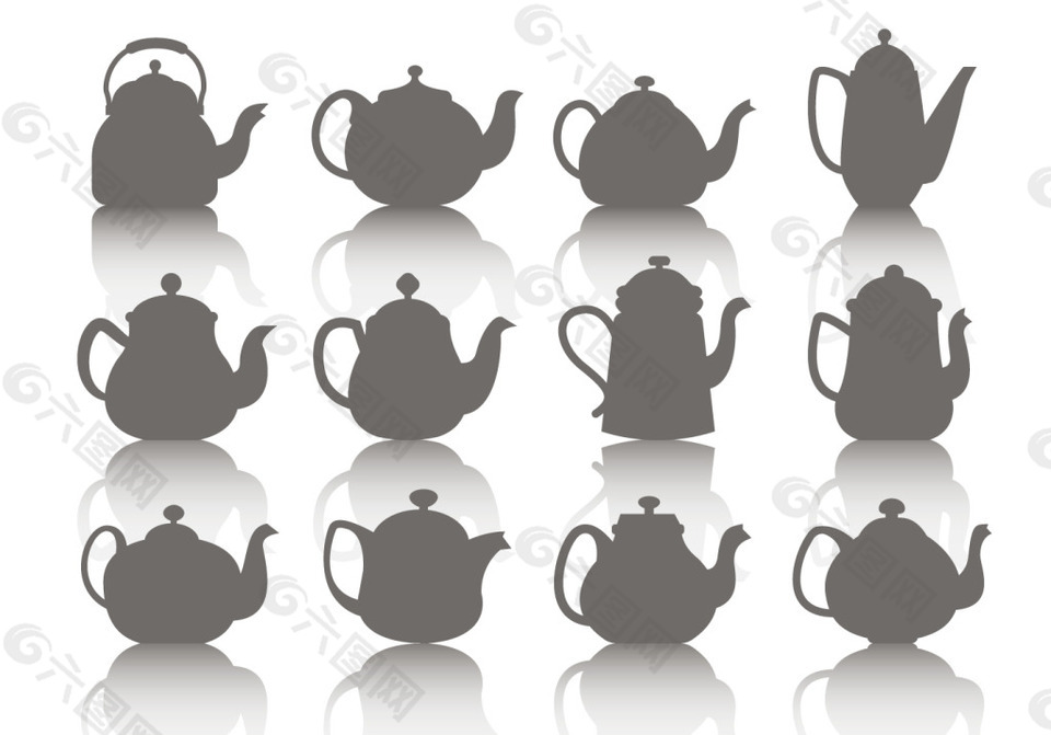 扁平化茶壶