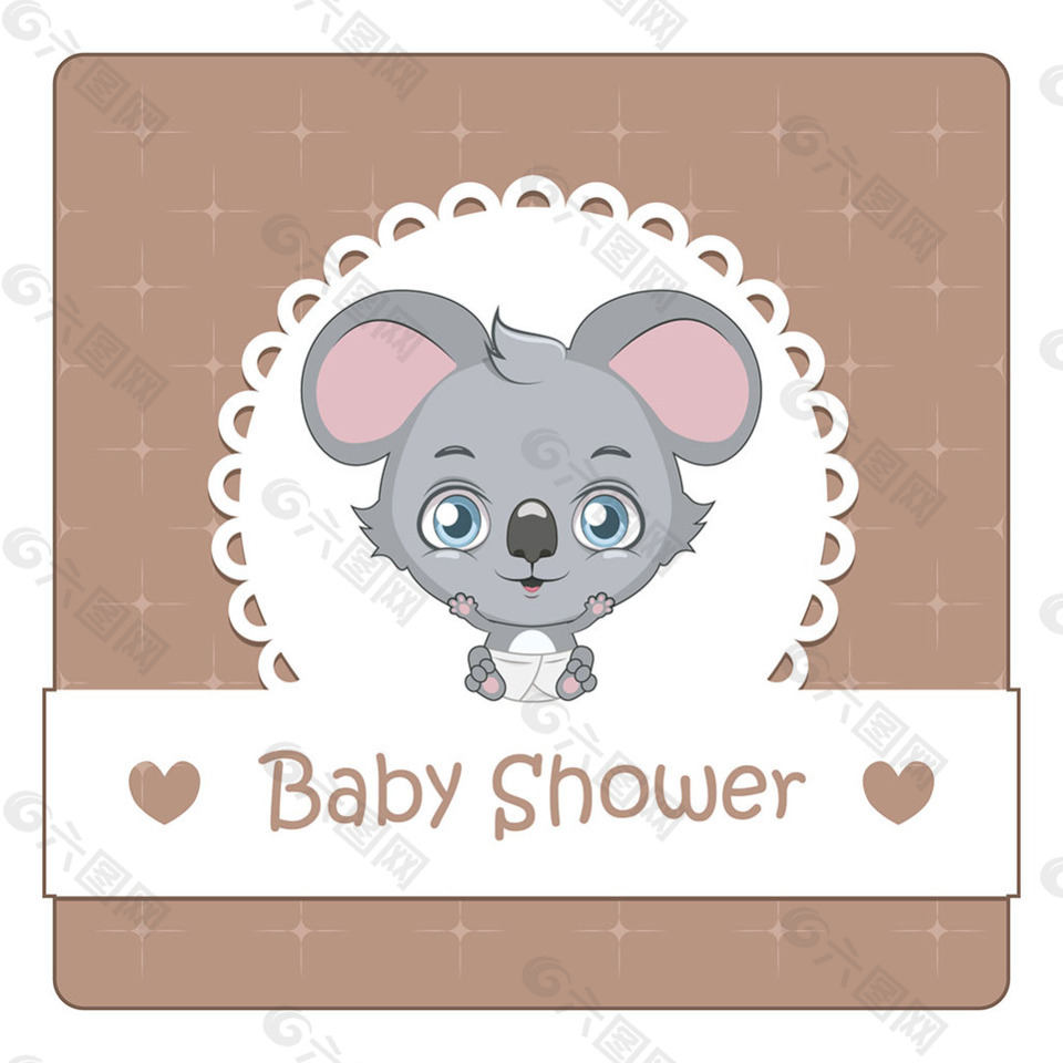 婴儿沐浴卡通动物背景