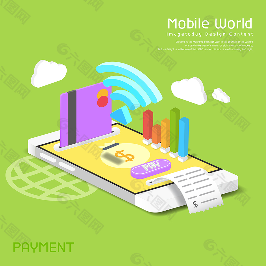 矢量手机统计素材商业插画