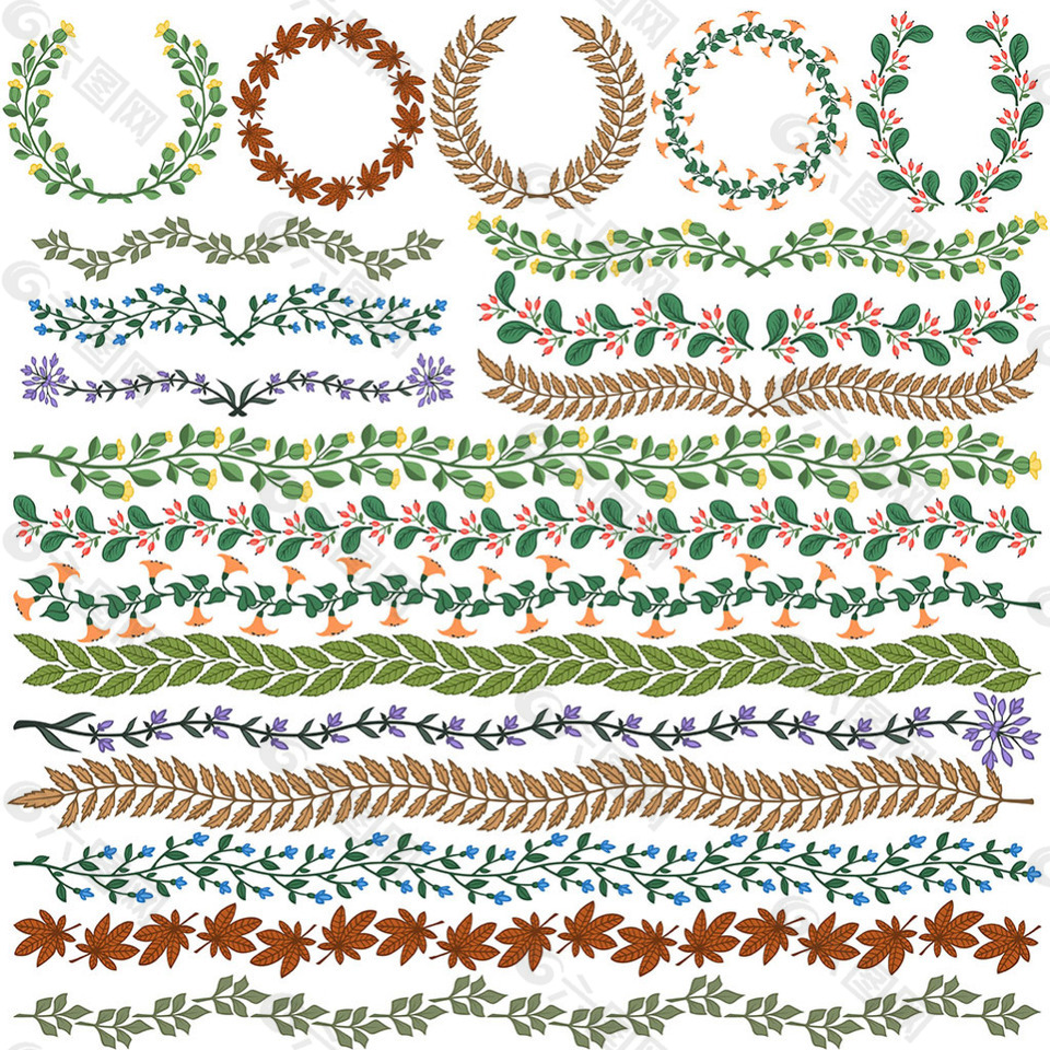 各种漂亮的装饰花边矢量素材
