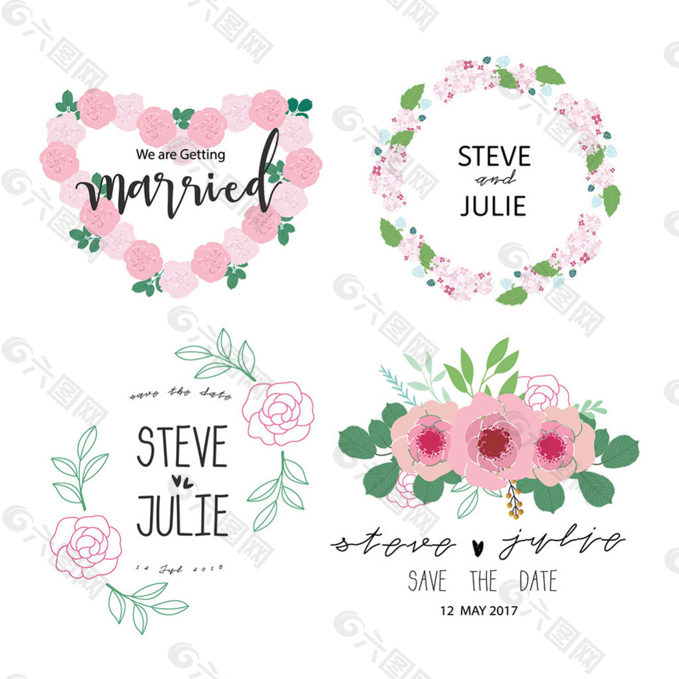 创意装饰花边婚纱标签图标