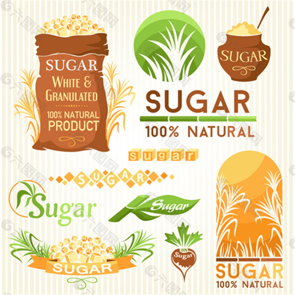 糖标签与标志矢量素材下载
