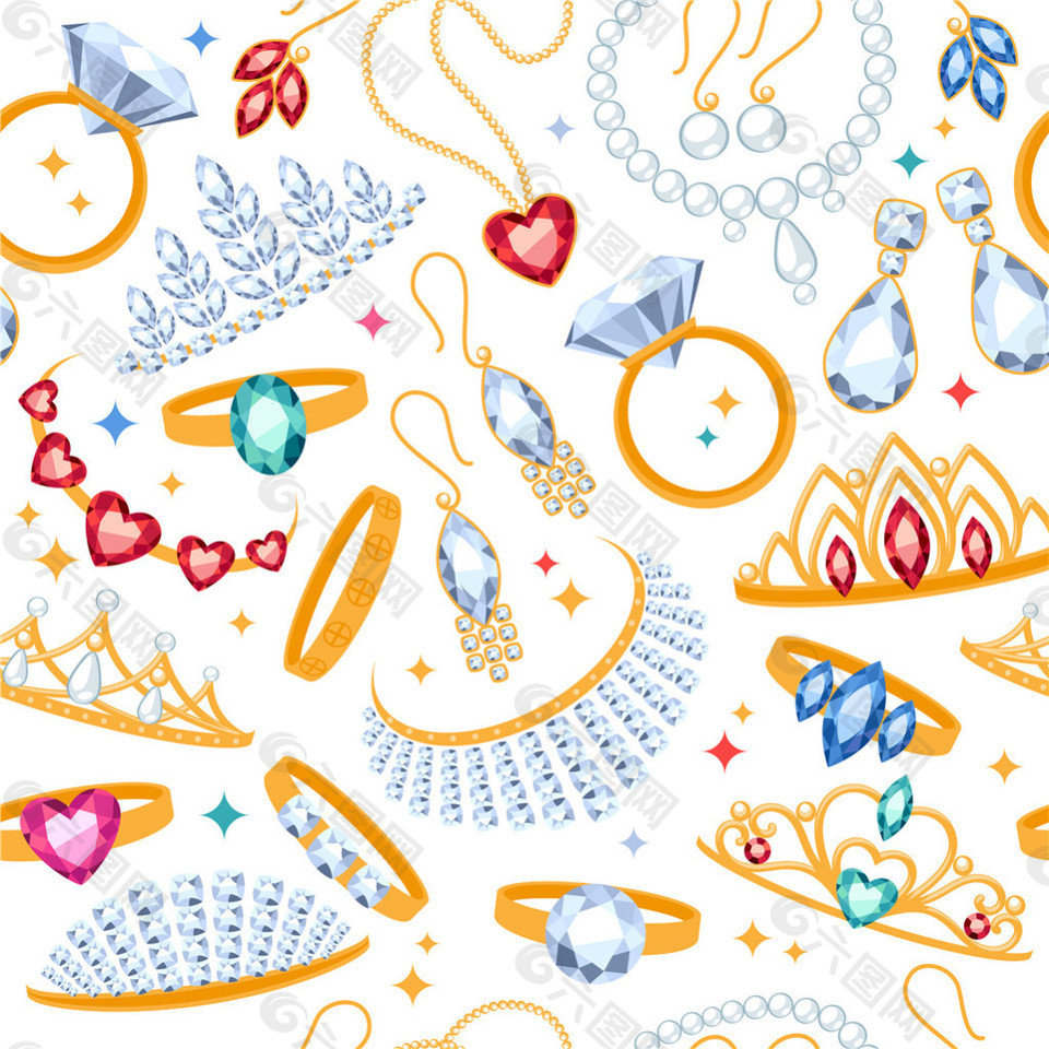珠宝饰品图案矢量素材下载