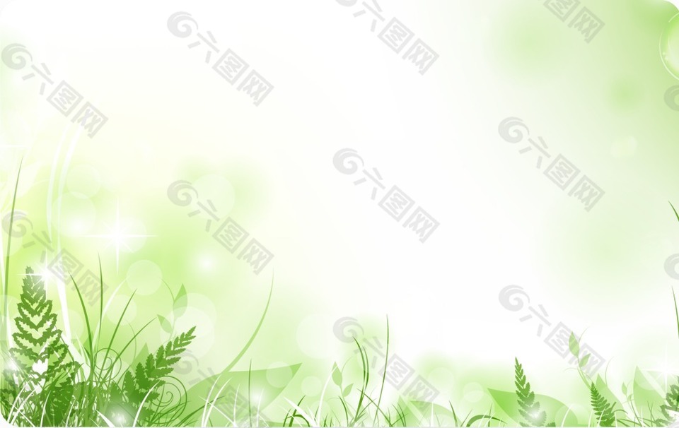 绿色花草背景EPS