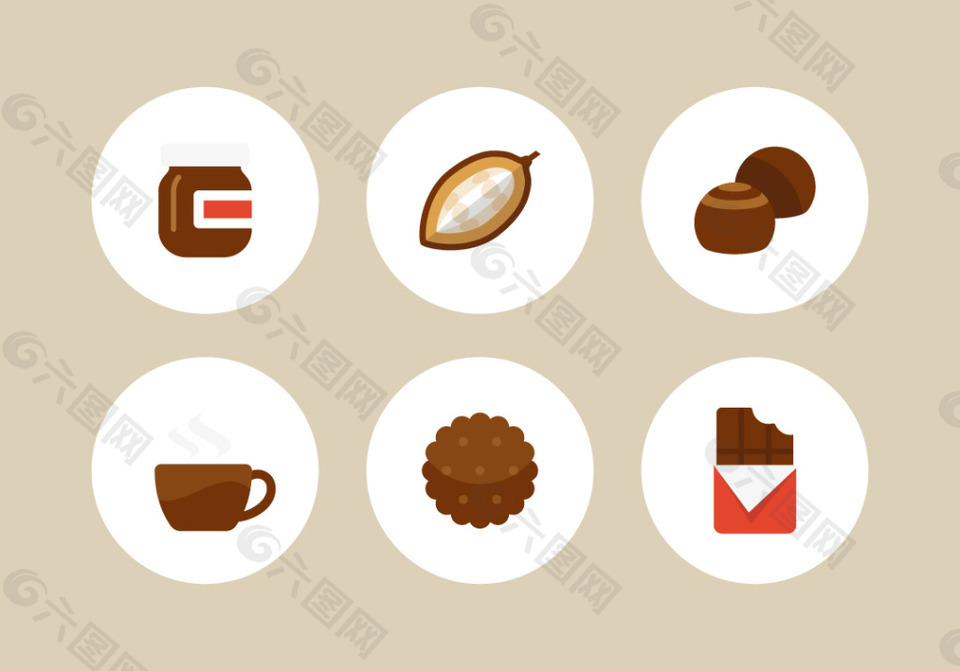 扁平化巧克力食品图标