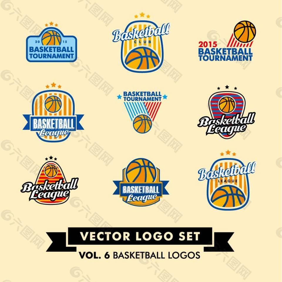 篮球运动标志设计矢量素材下载