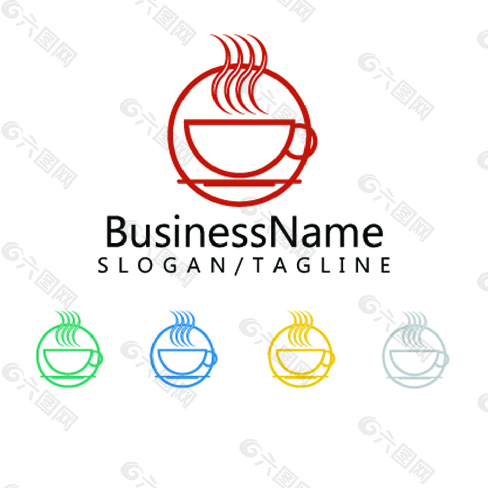 精美时尚咖啡店铺logo设计矢量源文件