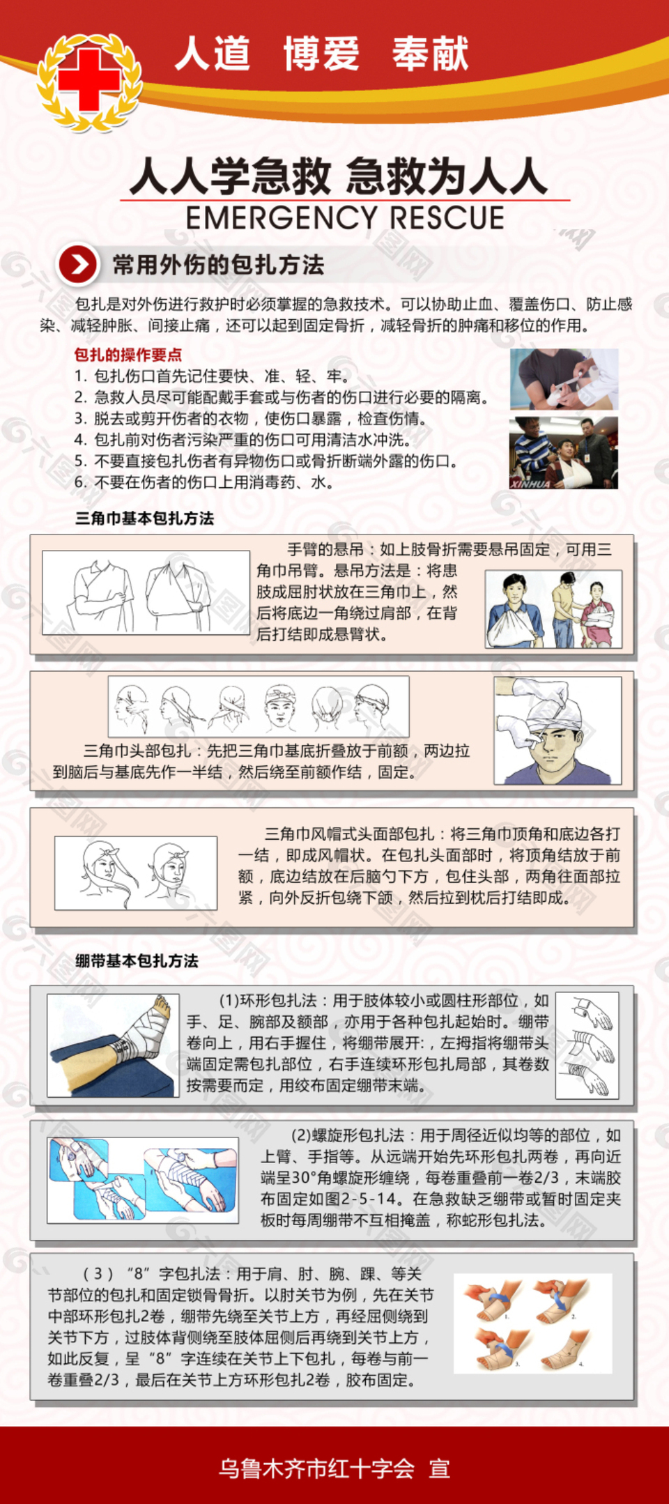 红十字应急救护展板