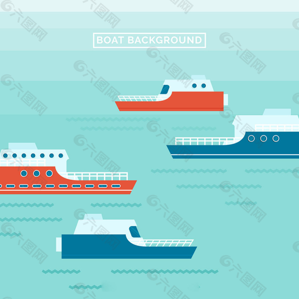 船舶海上背景平面设计素材