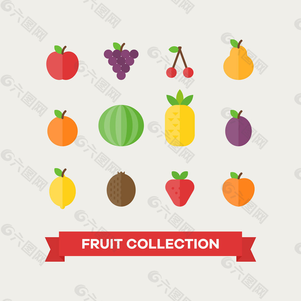 各种美味的水果装饰插图