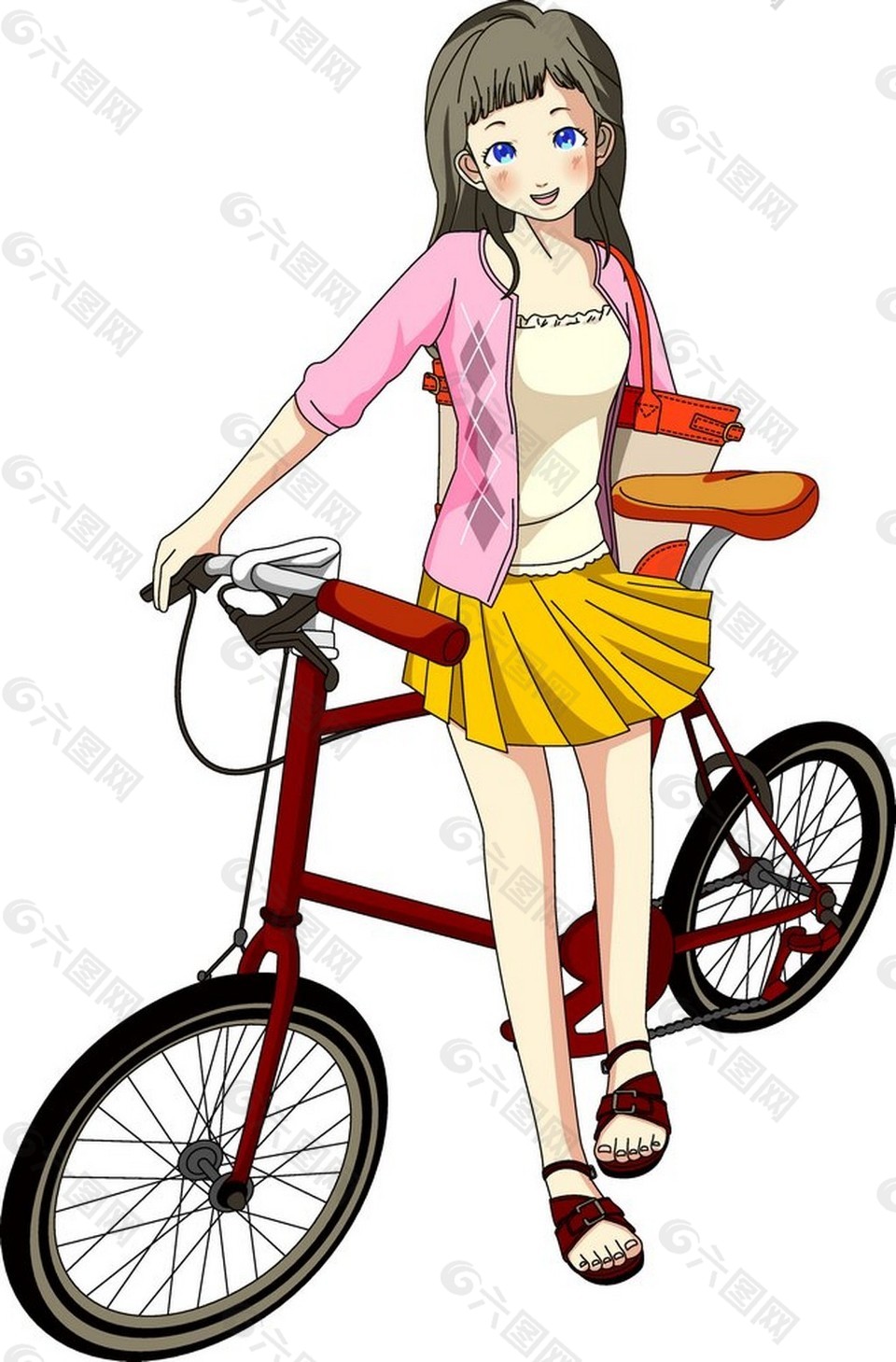 单车女孩图片