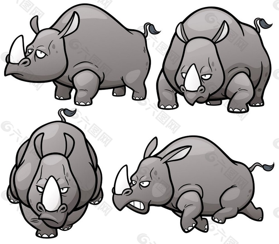 卡通犀牛漫画图片