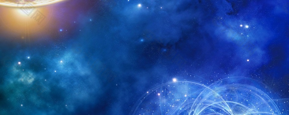 星空动感蓝色光线科技商务背景