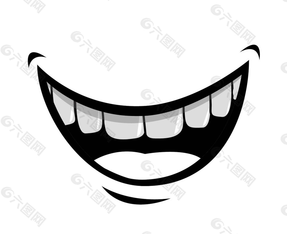 卡通嘴巴和牙齿矢量素材下载