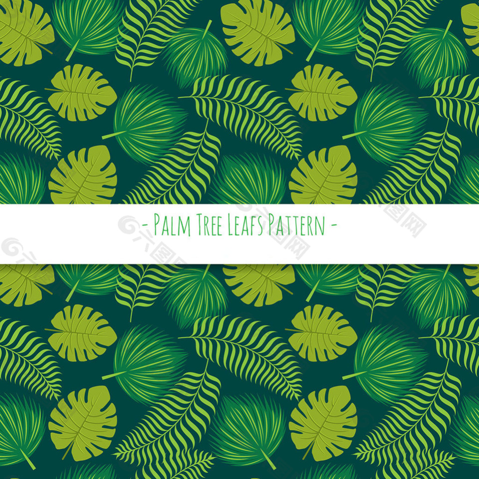 绿色棕榈叶装饰图案