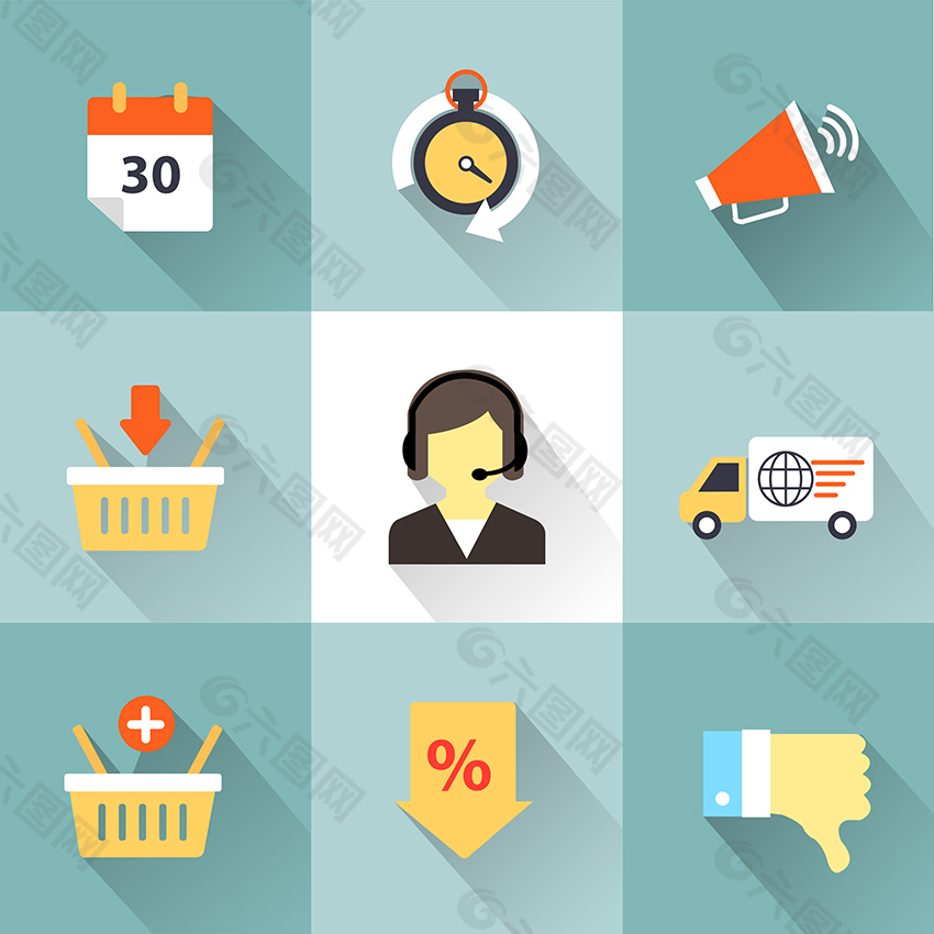 矢量客服电商图标