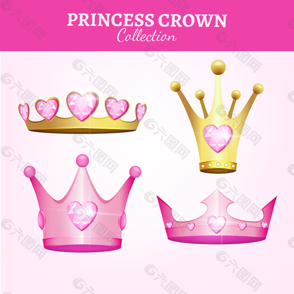 四颗粉红色公主冠插图
