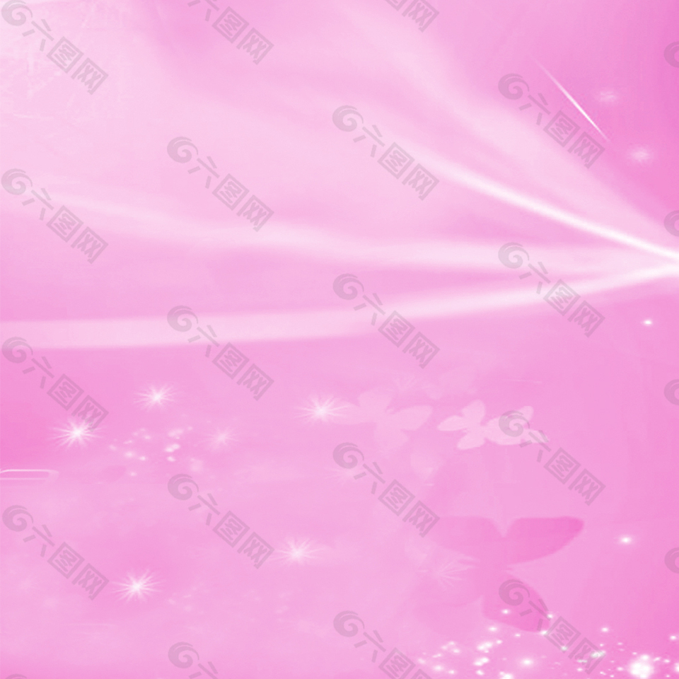 粉色星光蝴蝶线条背景