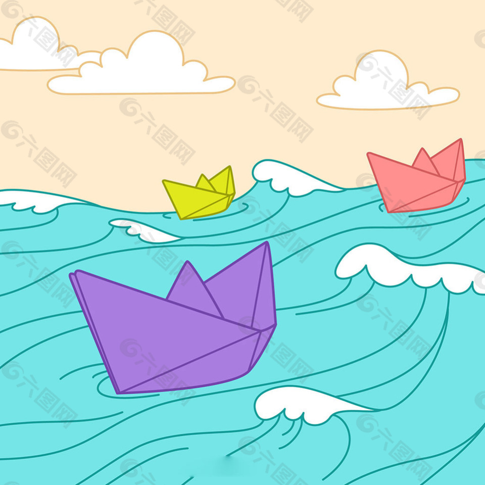 纸船的创作背景图片