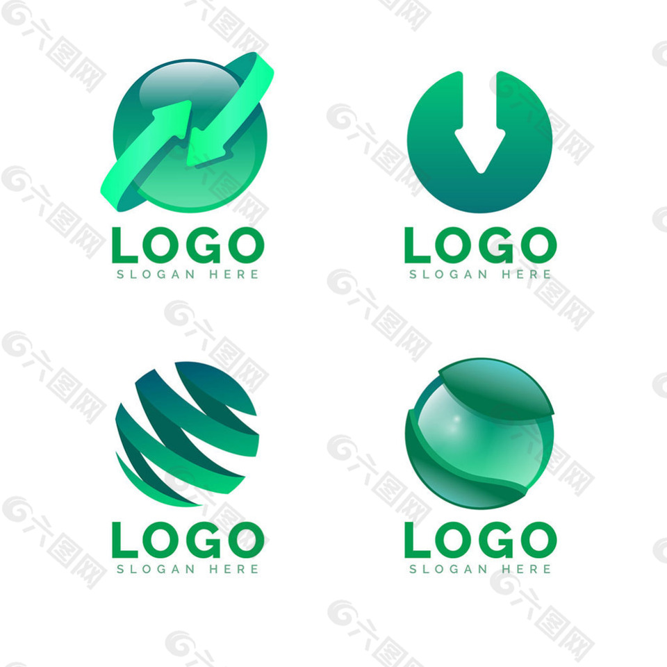 抽象圆形绿色标志