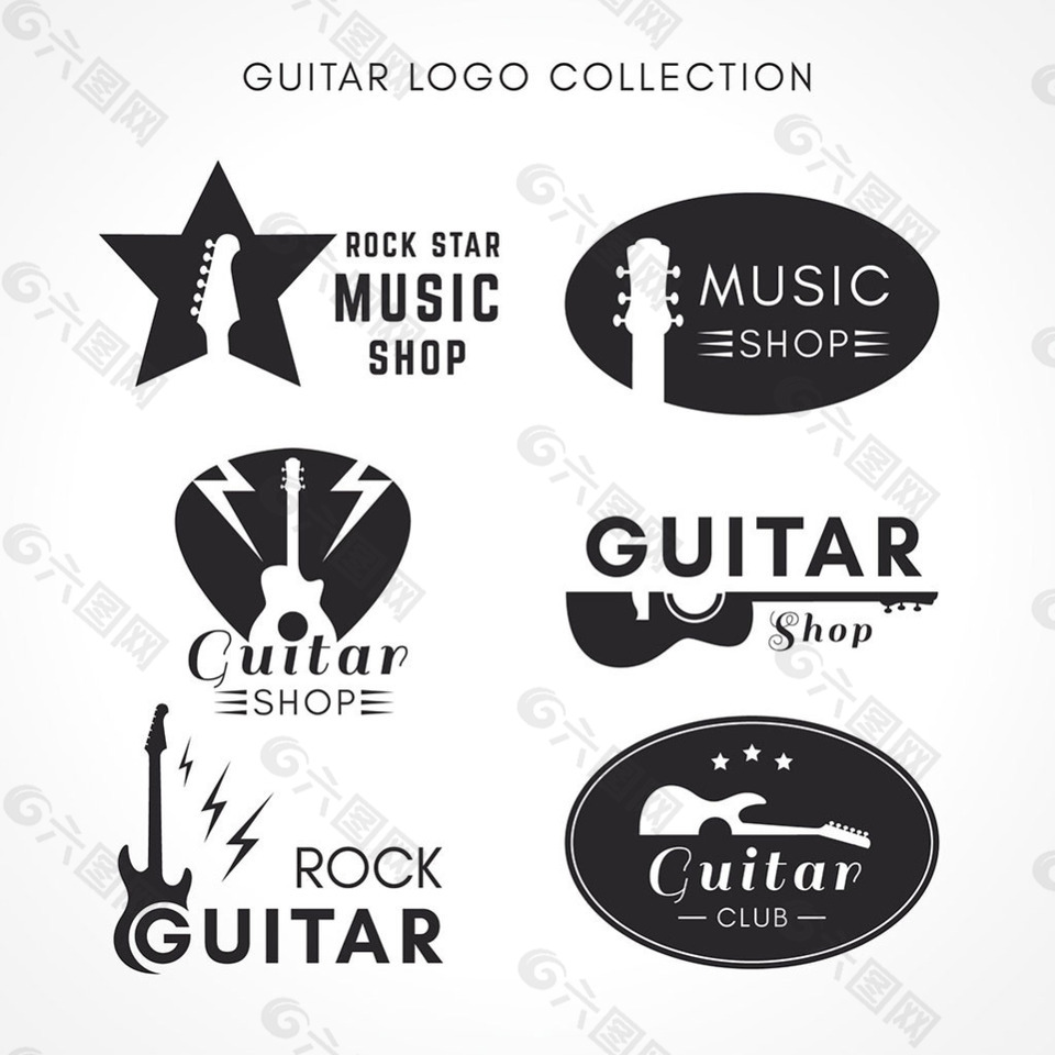 创意吉他标志logo