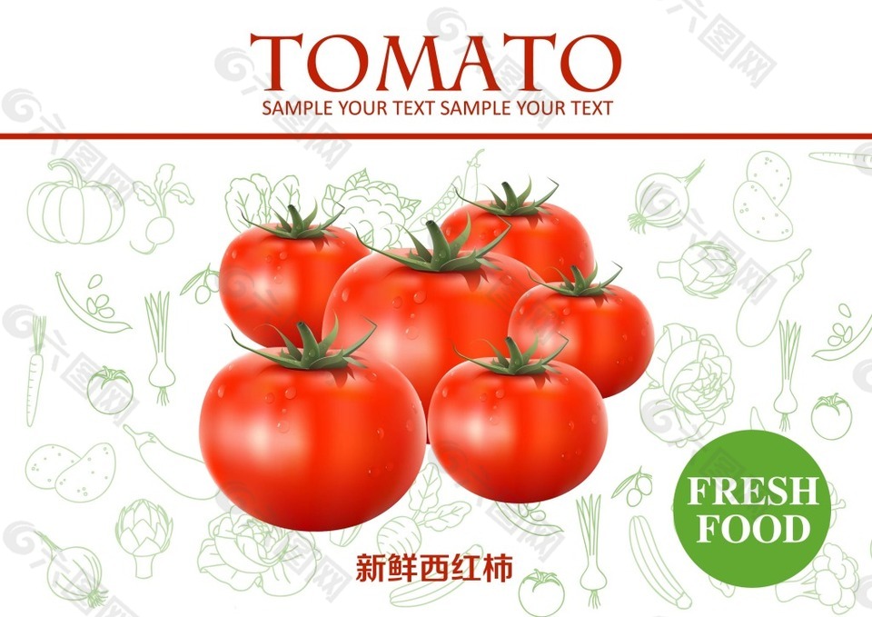 新鲜西红柿素材