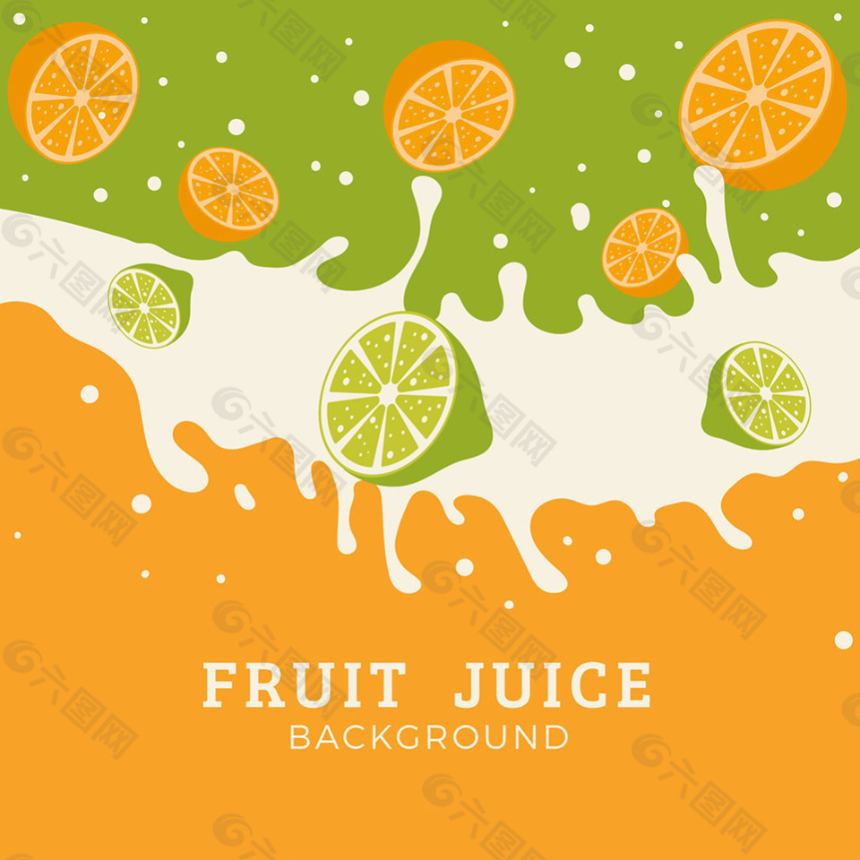 飞溅果汁橙色背景