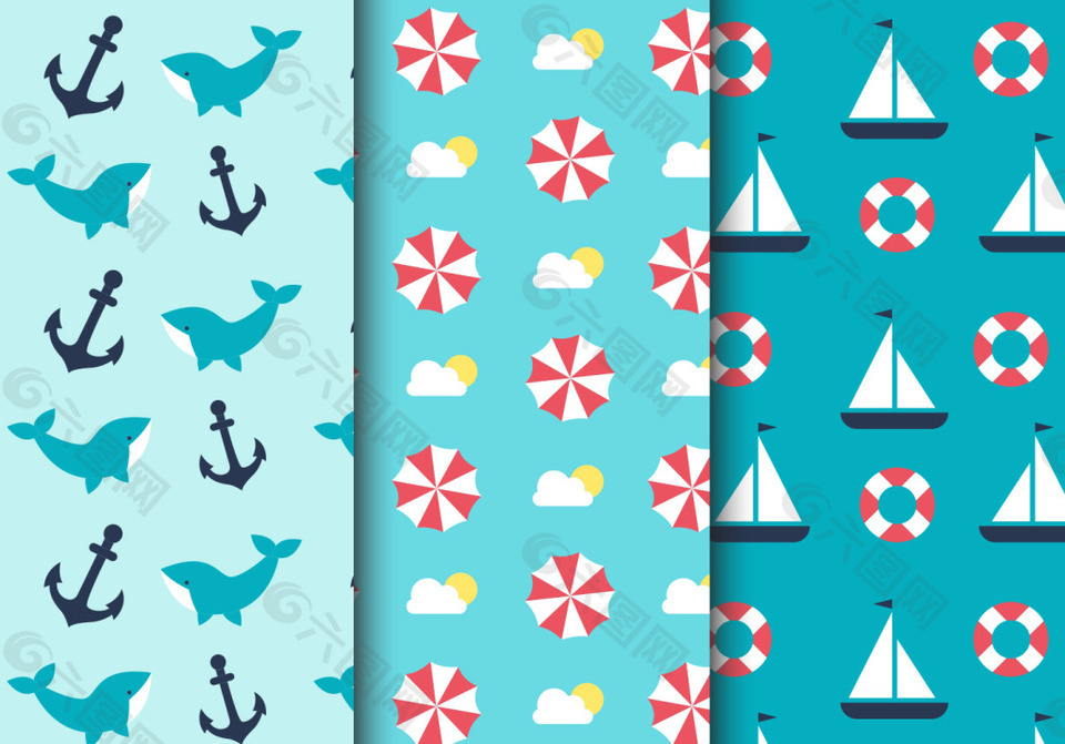 夏季海军风清凉背景素材