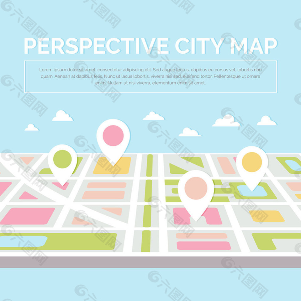 手绘三维城市地图插图