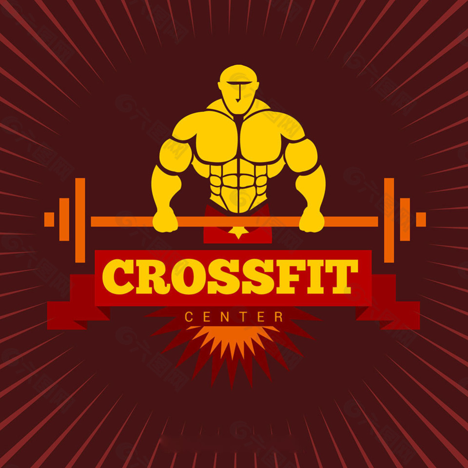 复古风格健身运动图标