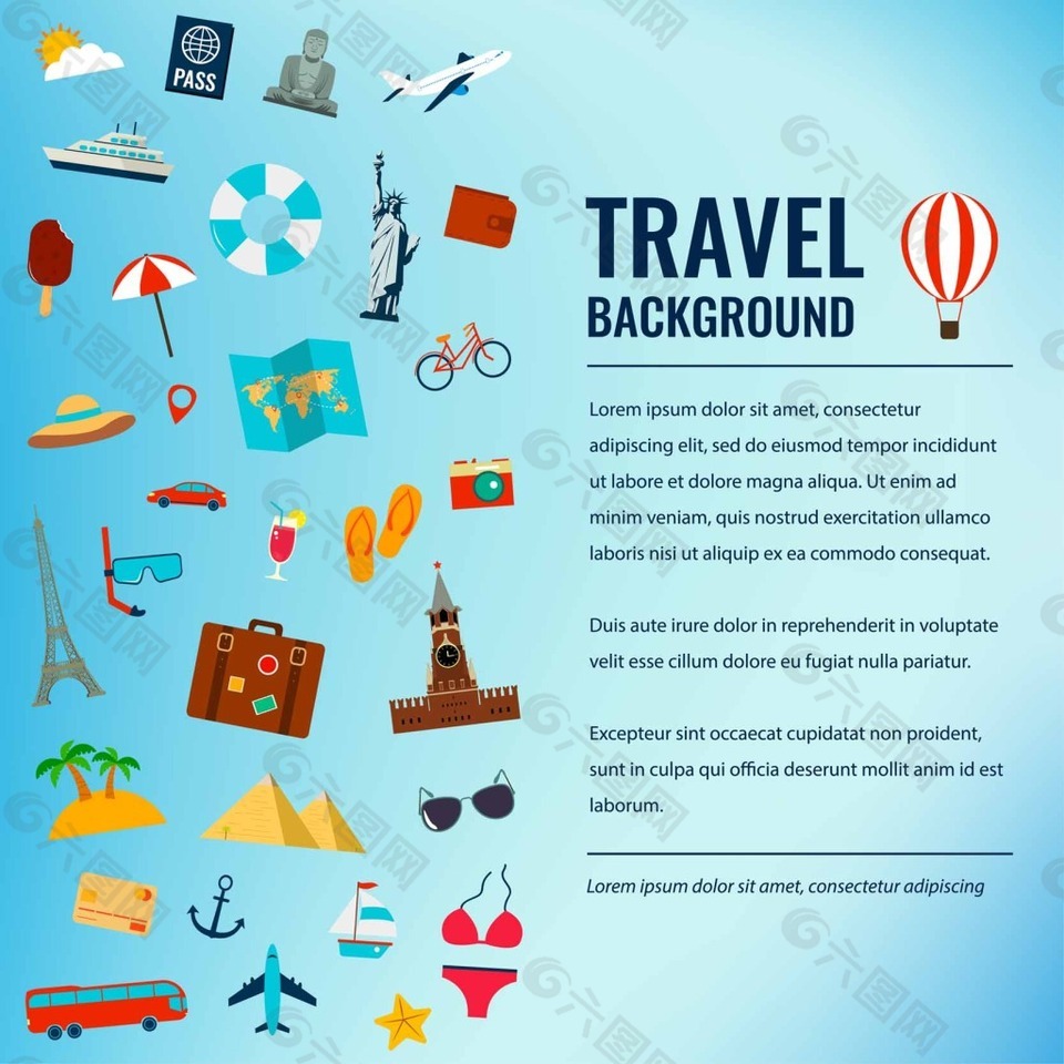 夏日旅行背景