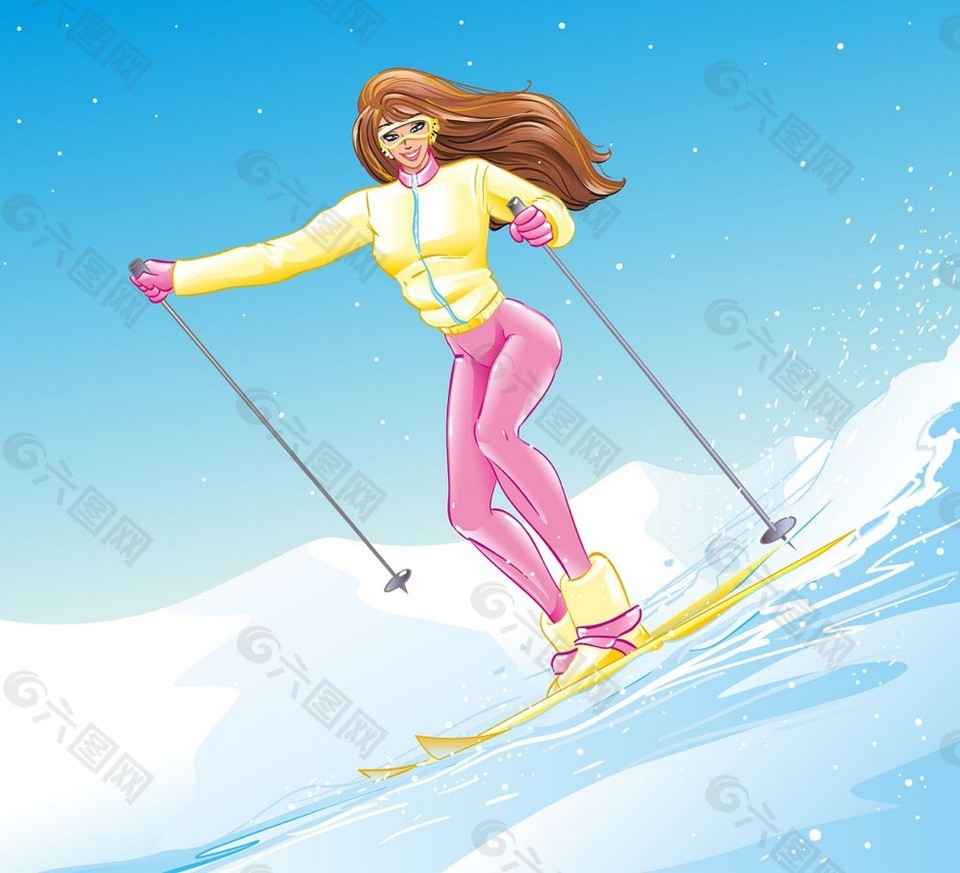 动漫人物滑雪图片女孩图片