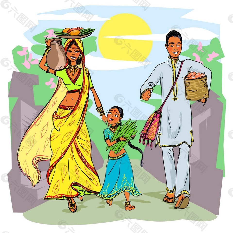 印度家庭漫画图片