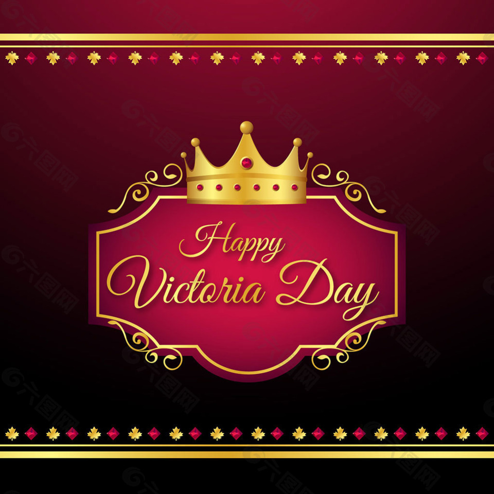 奢华维多利亚日皇冠图标背景