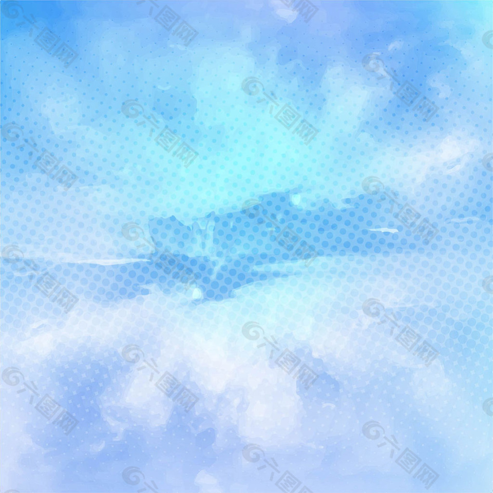 浅蓝色水彩效果背景