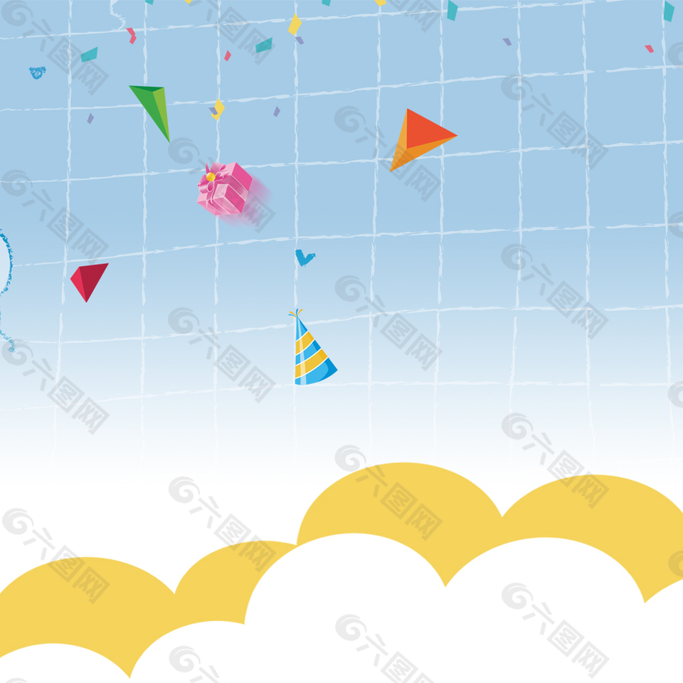 清新蓝色格子背景