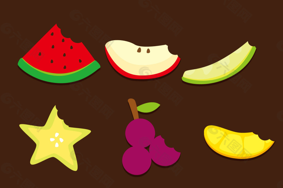 扁平化手绘水果