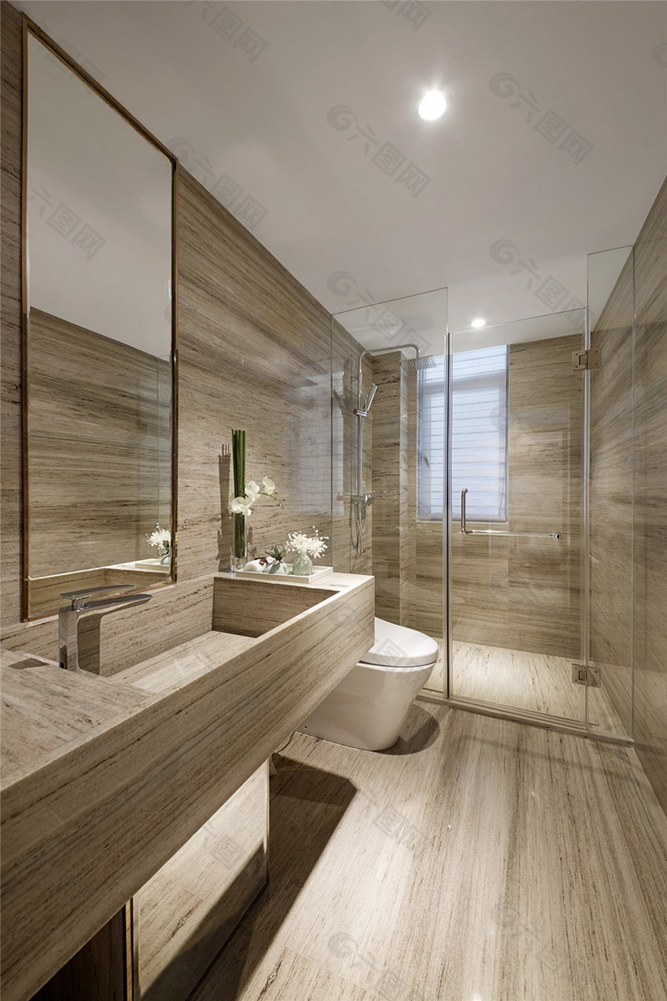 现代别墅简约卫生间装修效果图