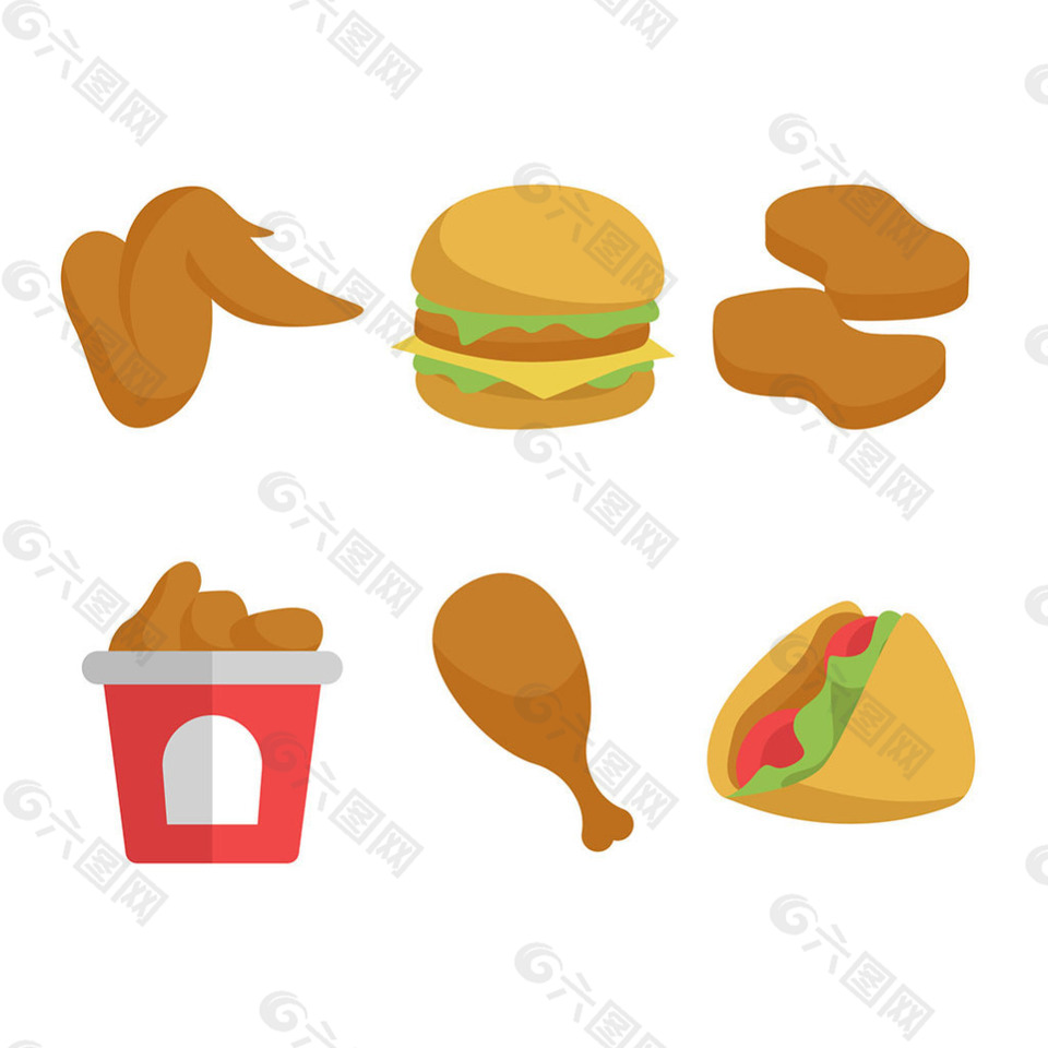 炸鸡汉堡包菜单插图