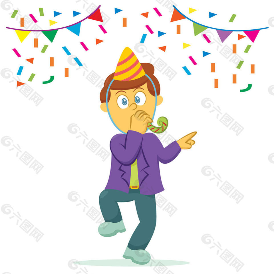 派对的人彩旗插图背景
