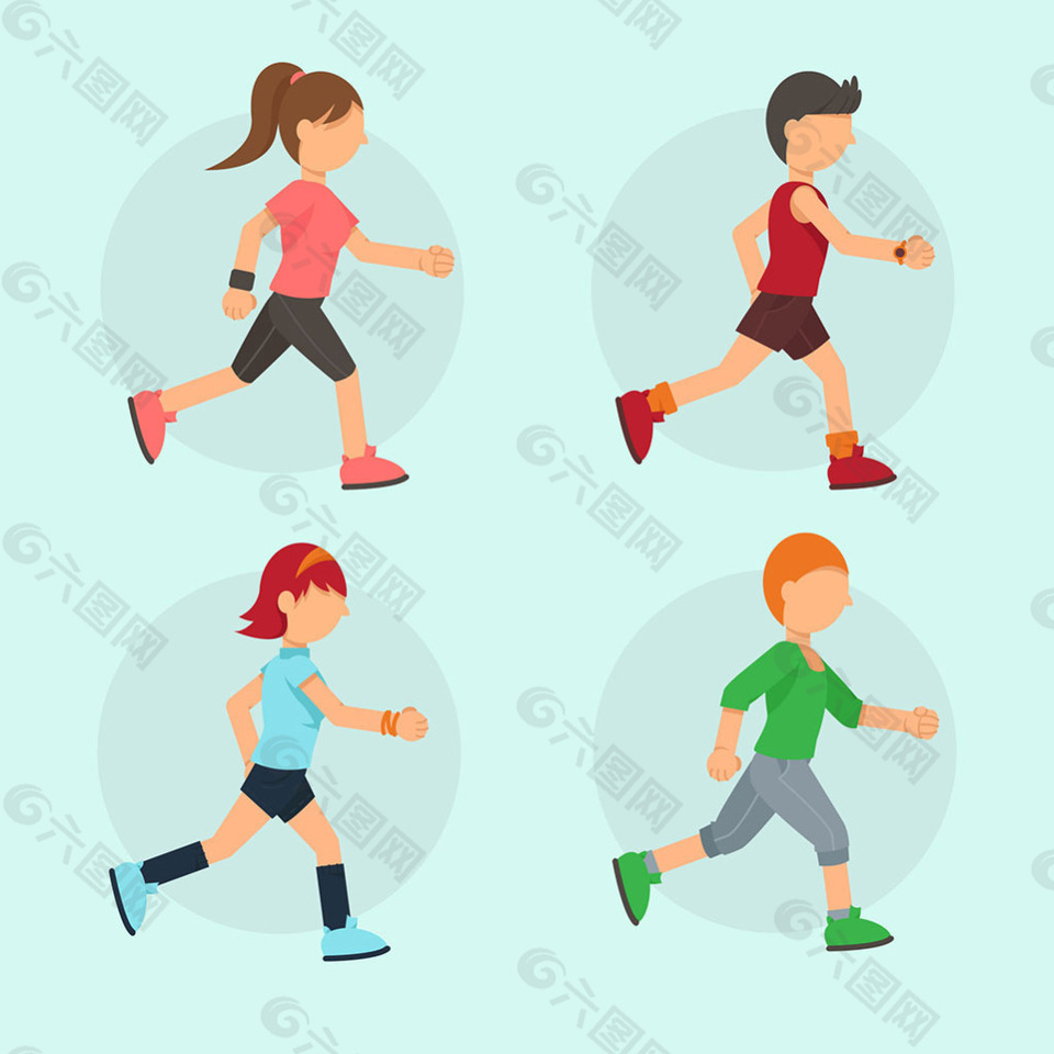 手绘扁平风格人物形象图标